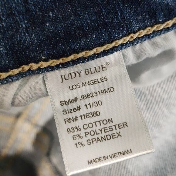 Judy Blue Skinny Fit Button Fly Jeans Stretch High Rise Denim Pants 11/30 - Picture 9 of 9